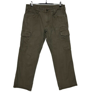 Noble Outfitters Cargo Pants Mens 33x29 Brown Canvas Tag Size 33x30 Stretch Flex